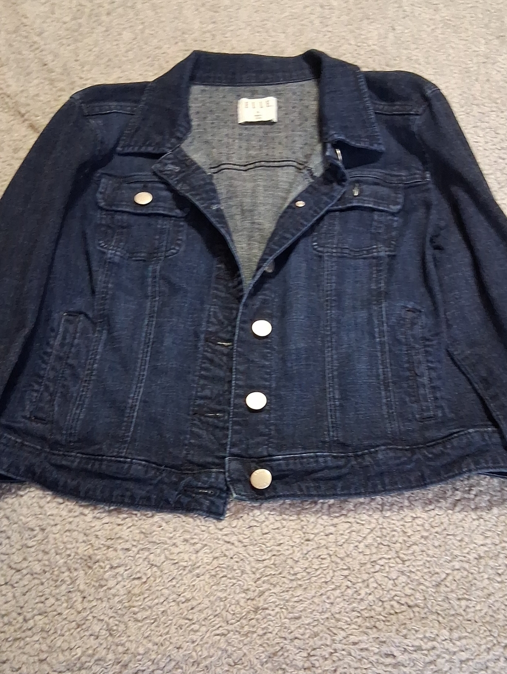 Elle Dark Blue Denim Jacket with Silver Buttons